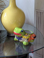 Colorful Frog Flower Pot, Ceramic Planter, Talavera Pottery, Indoor Outdoor Planter, Talavera Pot, Mexican Planter, Small Pot