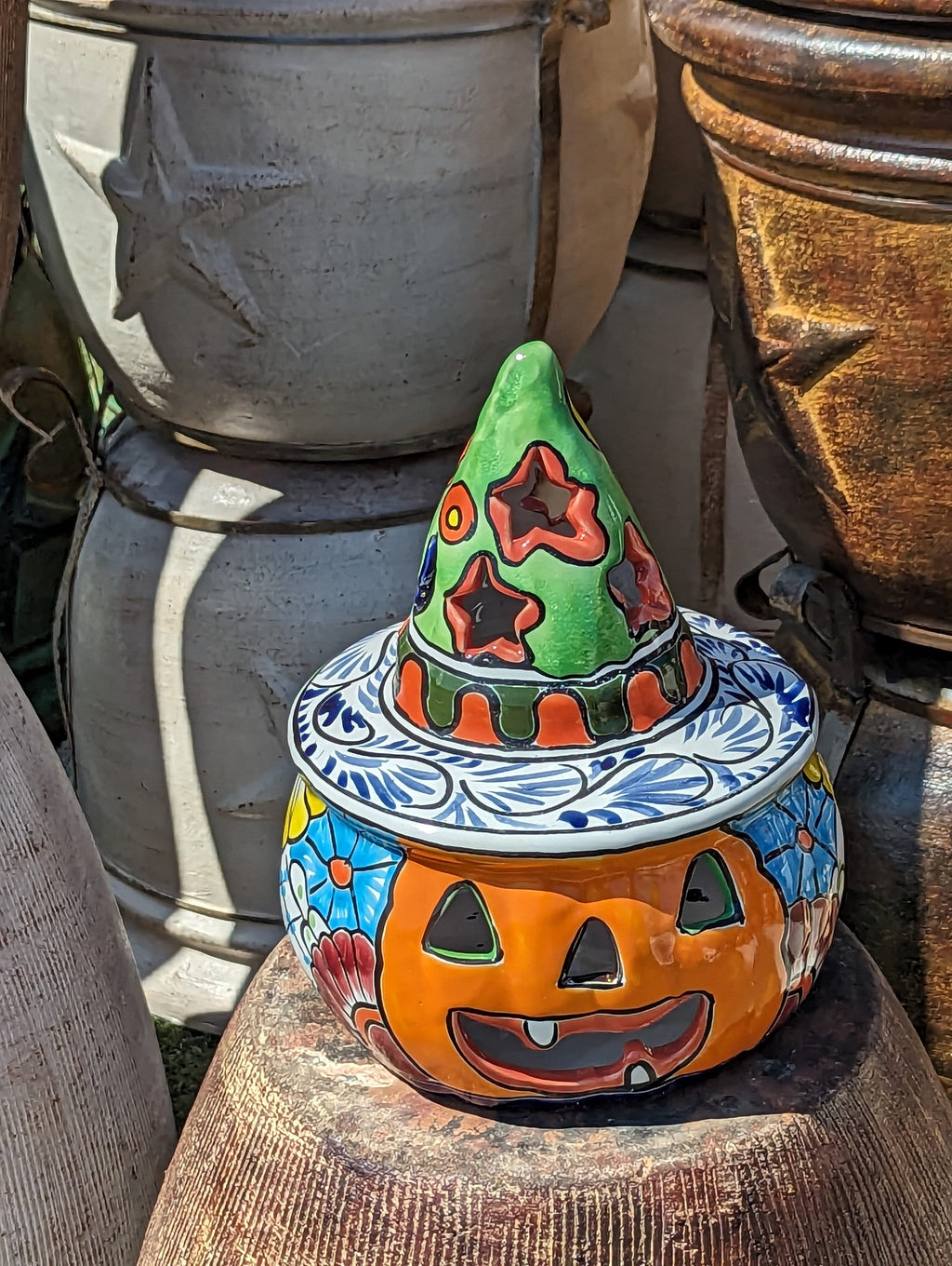 Pumpkin Halloween Talavera Pottery, Decorative Pumpkin, Handmade Mexican Talavera Art, Fall Garden Decor, Talavera Halloween Decor, Large