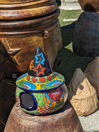 Pumpkin Halloween Talavera Pottery, Decorative Pumpkin, Handmade Mexican Talavera Art, Fall Garden Decor, Talavera Halloween Decor, Large