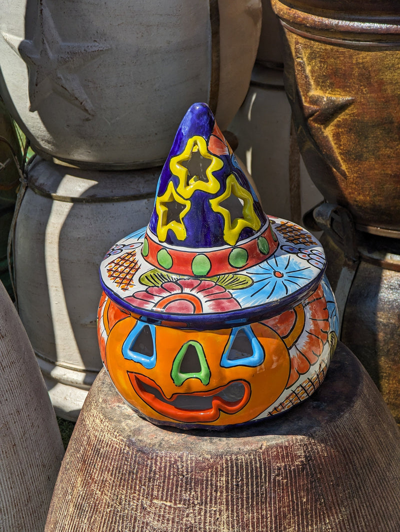 Pumpkin Halloween Talavera Pottery, Decorative Pumpkin, Handmade Mexican Talavera Art, Fall Garden Decor, Talavera Halloween Decor, Large