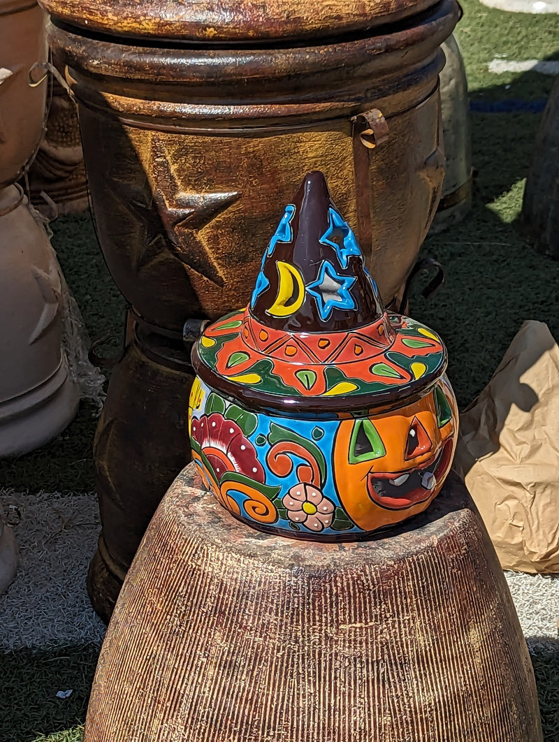 Pumpkin Halloween Talavera Pottery, Decorative Pumpkin, Handmade Mexican Talavera Art, Fall Garden Decor, Talavera Halloween Decor, Large