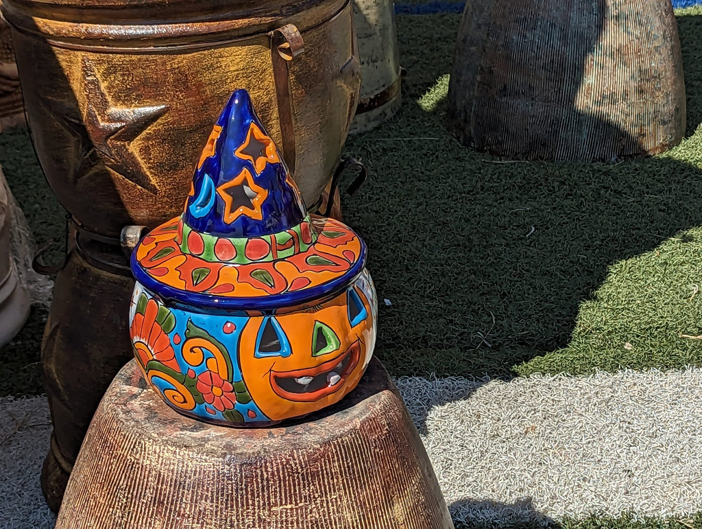 Pumpkin Halloween Talavera Pottery, Decorative Pumpkin, Handmade Mexican Talavera Art, Fall Garden Decor, Talavera Halloween Decor, Large