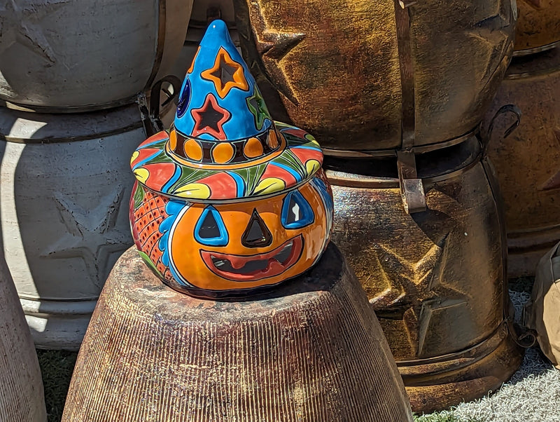 Halloween Talavera Pumpkin Fall Decor, Unique Halloween Gift, Handmade Mexican Art & Home Decor, Large