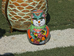 Frosty the Snowman Christmas Yard Art, Talavera Pottery, Porch Snowman, Snowman Porch Decor, Snowman Yard Art, Handmade In Mexico