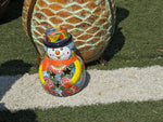 Frosty the Snowman Christmas Yard Art, Talavera Pottery, Porch Snowman, Snowman Porch Decor, Snowman Yard Art, Handmade In Mexico