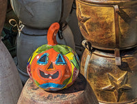 Halloween Pumpkin Decor, Jack-o-Lantern for Trick or Treat Party, Holiday Decor or Seasonal Yard Decor, Handmade Mexican Talavera Pottery