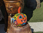 Halloween Pumpkin Decor, Jack-o-Lantern for Trick or Treat Party, Holiday Decor or Seasonal Yard Decor, Handmade Mexican Talavera Pottery