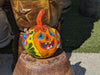 Halloween Pumpkin Decor, Jack-o-Lantern for Trick or Treat Party, Holiday Decor or Seasonal Yard Decor, Handmade Mexican Talavera Pottery