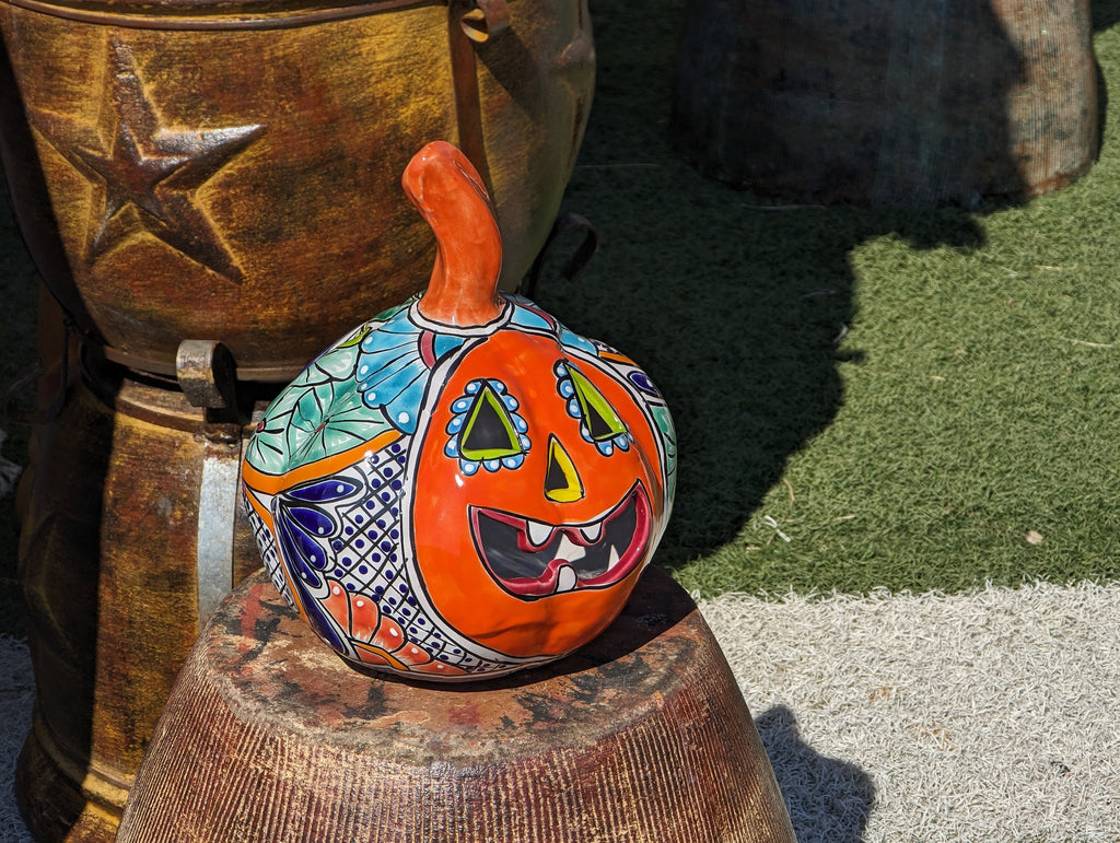 Halloween Fall Decor, Unique Gift for Trick or Treat Party, Home Decor or Seasonal Yard Decor, Handmade Mexican Talavera Pottery