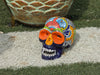 Halloween Skull Decor for Trick or Treat or Halloween Party, Holiday Decor or Seasonal Yard Decor, Handmade Mexican Talavera Pottery 9.5" H