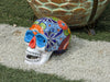 Halloween Skull Decor for Trick or Treat or Halloween Party, Holiday Decor or Seasonal Yard Decor, Handmade Mexican Talavera Pottery 9.5" H