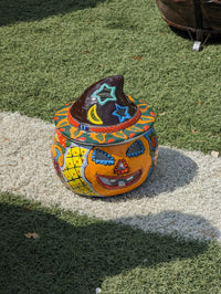 Pumpkin Halloween Decor, Indoor Halloween Party Decor or Outdoor Fall Decor, Handmade Mexican Talavera Pottery Home Decoration