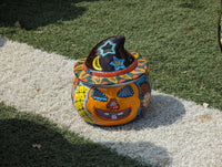 Pumpkin Halloween Decor, Indoor Halloween Party Decor or Outdoor Fall Decor, Handmade Mexican Talavera Pottery Home Decoration