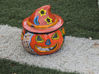 Pumpkin Halloween Decor, Indoor Halloween Party Decor or Outdoor Fall Decor, Handmade Mexican Talavera Pottery Home Decoration