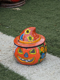 Pumpkin Halloween Decor, Indoor Halloween Party Decor or Outdoor Fall Decor, Handmade Mexican Talavera Pottery Home Decoration