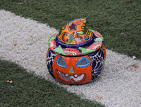 Pumpkin Halloween Decor, Indoor Halloween Party Decor or Outdoor Fall Decor, Handmade Mexican Talavera Pottery Home Decoration