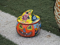 Pumpkin Halloween Decor, Indoor Halloween Party Decor or Outdoor Fall Decor, Handmade Mexican Talavera Pottery Home Decoration