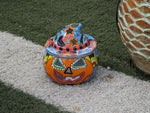 Pumpkin Halloween Decor, Indoor Halloween Party Decor or Outdoor Fall Decor, Handmade Mexican Talavera Pottery Home Decoration