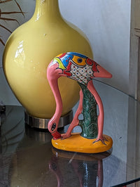 Pink Flamingo Home Decor or Yard Art, Talavera Pottery to use as Home Decor, Porch Decoration or Outdoor Decor