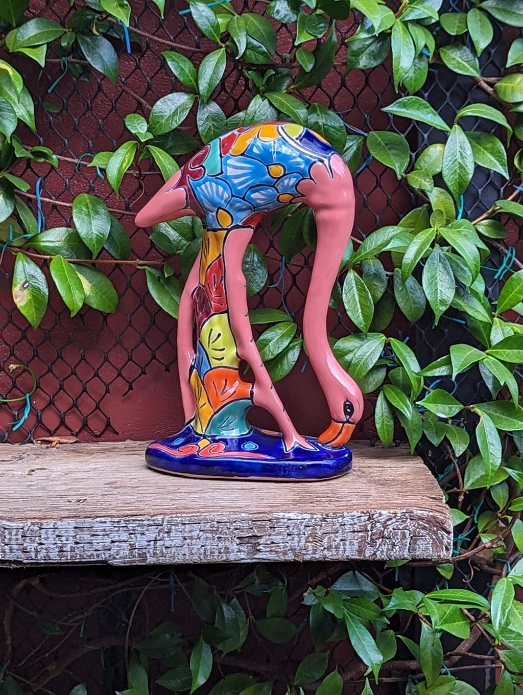 Pink Flamingo Home Decor or Yard Art, Talavera Pottery to use as Home Decor, Porch Decoration or Outdoor Decor