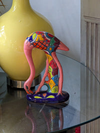 Pink Flamingo Home Decor or Yard Art, Talavera Pottery to use as Home Decor, Porch Decoration or Outdoor Decor