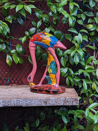 Pink Flamingo Home Decor or Yard Art, Talavera Pottery to use as Home Decor, Porch Decoration or Outdoor Decor