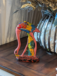 Pink Flamingo Home Decor or Yard Art, Talavera Pottery to use as Home Decor, Porch Decoration or Outdoor Decor
