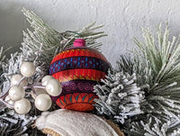 Christmas Ornaments: Unique Mexican Christmas Decor features festive patterns & bold colors, Hand Painted Wood Ornament for Christmas Tree