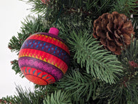 Christmas Ornaments: Unique Mexican Christmas Decor features festive patterns & bold colors, Hand Painted Wood Ornament for Christmas Tree