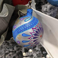 Christmas Ornaments: Unique Mexican Christmas Decor features festive patterns & bold colors, Hand Painted Wood Ornament for Christmas Tree