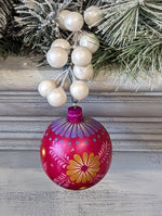 Christmas Ornaments: Unique Mexican Christmas Decor features festive patterns & bold colors, Hand Painted Wood Ornament for Christmas Tree