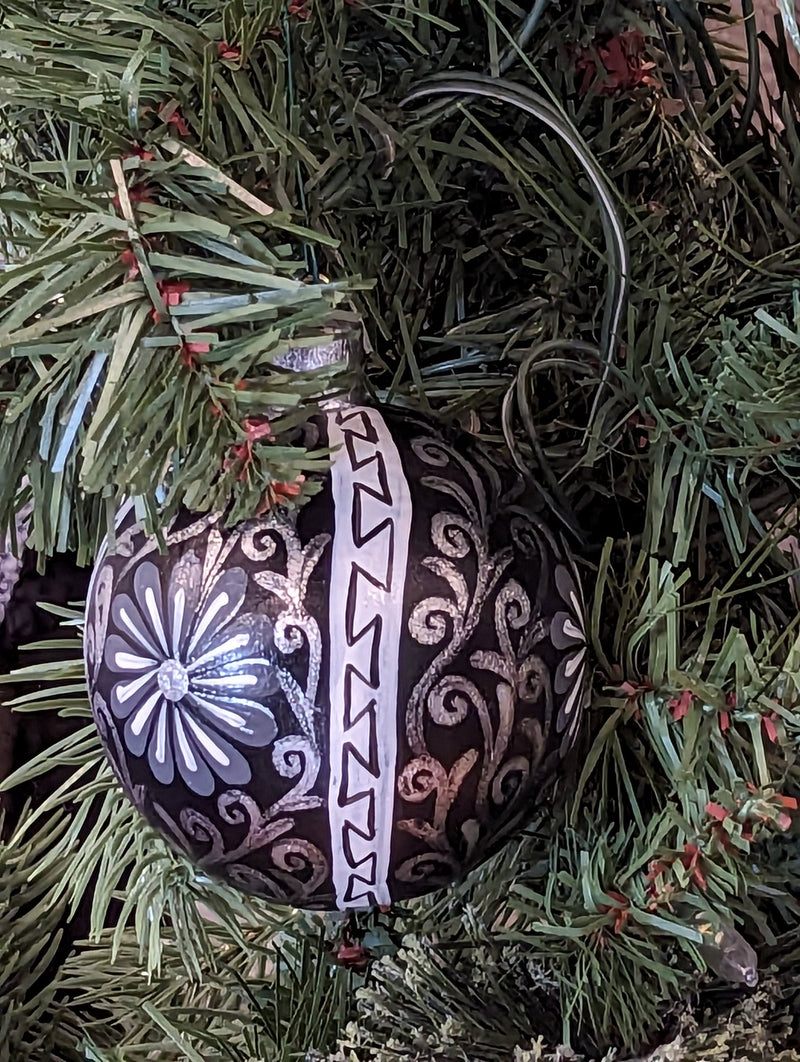 Christmas Ornaments: Unique Mexican Christmas Decor features festive patterns & bold colors, Hand Painted Wood Ornament for Christmas Tree