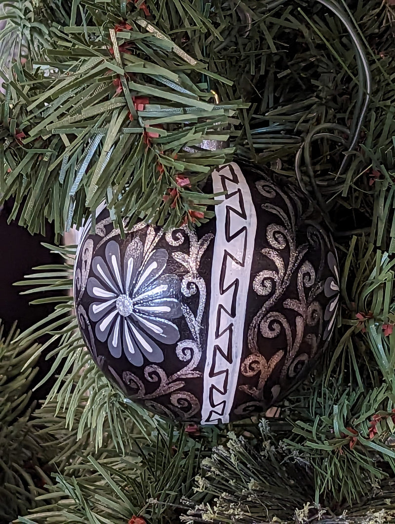 Christmas Ornaments: Unique Mexican Christmas Decor features festive patterns & bold colors, Hand Painted Wood Ornament for Christmas Tree