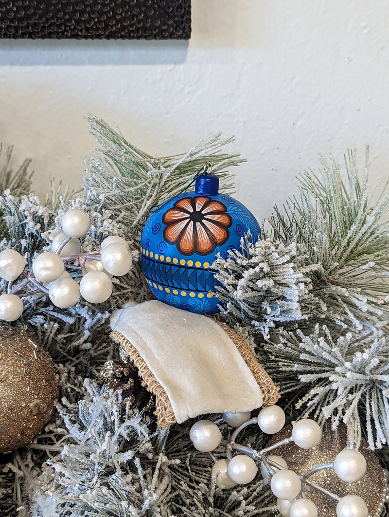 Christmas Ornaments: Unique Mexican Christmas Decor features festive patterns & bold colors, Hand Painted Wood Ornament for Christmas Tree