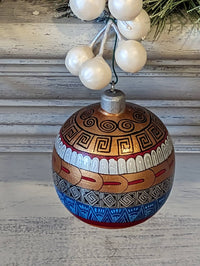 Christmas Ornaments: Unique Mexican Christmas Decor features festive patterns & bold colors, Hand Painted Wood Ornament for Christmas Tree