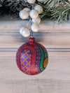 Christmas Tree Ornaments, Hand Painted Wood Ornament for Christmas Tree is Mexican Christmas Decor of festive holiday patterns & bold colors