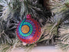 Christmas Tree Ornaments, Hand Painted Wood Ornament for Christmas Tree is Mexican Christmas Decor of festive holiday patterns & bold colors