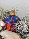 Christmas Tree Ornaments, Hand Painted Wood Ornament for Christmas Tree is Mexican Christmas Decor of festive holiday patterns & bold colors