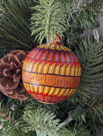 Christmas Tree Ornaments, Hand Painted Wood Ornament for Christmas Tree is Mexican Christmas Decor of festive holiday patterns & bold colors