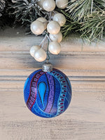 Christmas Tree Ornaments, Hand Painted Wood Ornament for Christmas Tree is Mexican Christmas Decor of festive holiday patterns & bold colors