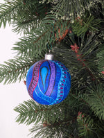 Christmas Tree Ornaments, Hand Painted Wood Ornament for Christmas Tree is Mexican Christmas Decor of festive holiday patterns & bold colors