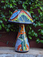 Pre-Order | Mushroom Garden Decor & Yard Art, Ships 9-25 | Ceramic Talavera Pottery, Unique Home Decor, 3 Toadstools Handmade in Mexico