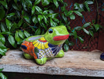 Colorful Frog Flower Pot, Ceramic Planter, Talavera Pottery, Indoor Outdoor Planter, Talavera Pot, Mexican Planter, Small Pot