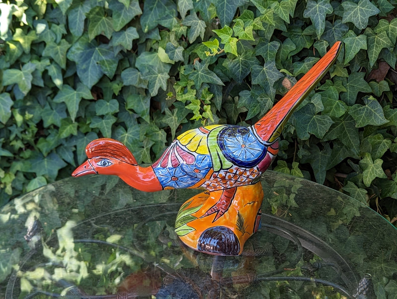 Talavera Roadrunner Garden Decor & Colorful Yard Art, Ceramic Outdoor Decor is a Unique Mexican Garden Art Decoration for Your Home or Yard