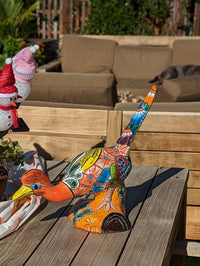 Talavera Roadrunner Garden Decor & Colorful Yard Art, Ceramic Outdoor Decor is a Unique Mexican Garden Art Decoration for Your Home or Yard