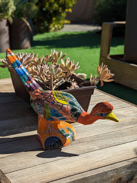 Talavera Roadrunner Garden Decor & Colorful Yard Art, Ceramic Outdoor Decor is a Unique Mexican Garden Art Decoration for Your Home or Yard