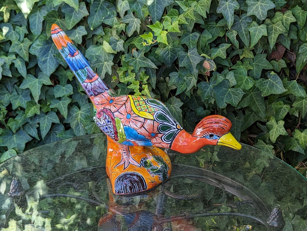 Talavera Roadrunner Garden Decor & Colorful Yard Art, Ceramic Outdoor Decor is a Unique Mexican Garden Art Decoration for Your Home or Yard