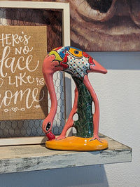 Pink Flamingo Home Decor or Yard Art, Talavera Pottery to use as Home Decor, Porch Decoration or Outdoor Decor
