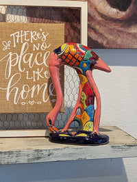 Pink Flamingo Home Decor or Yard Art, Talavera Pottery to use as Home Decor, Porch Decoration or Outdoor Decor