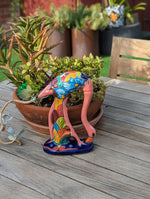 Pink Flamingo Home Decor or Yard Art, Talavera Pottery to use as Home Decor, Porch Decoration or Outdoor Decor